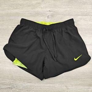 Nike Flex 2 in 1 Compression Running Shorts XS Black Volt Neon
